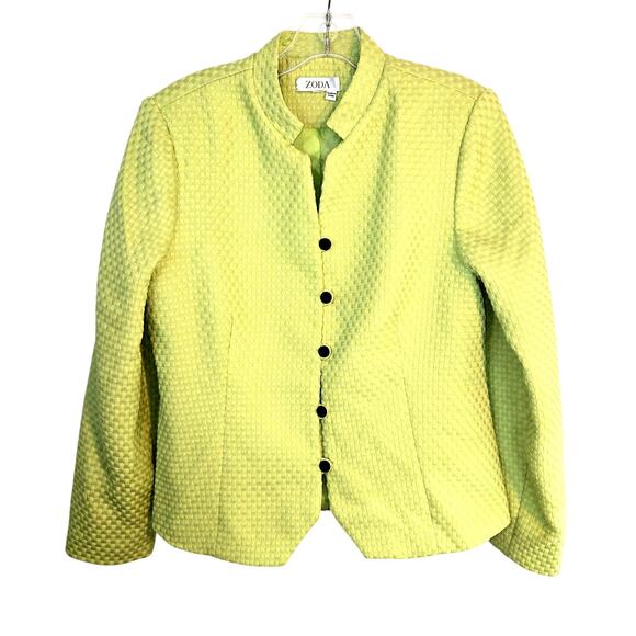 Zoda 10 Women's Blazer Lime Green Suit Coat Misses Size Medium M Jacket - Picture 1 of 5